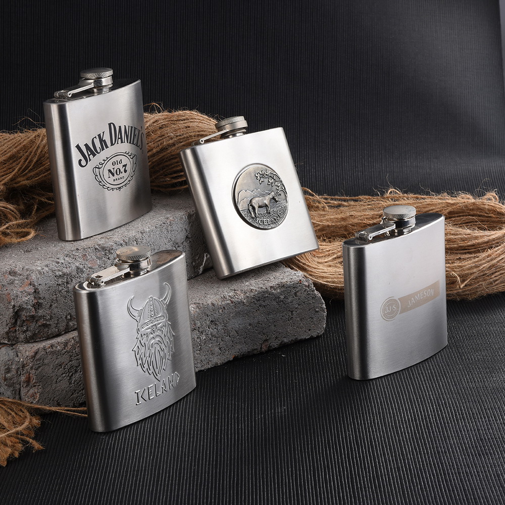 6oz Hip Flask Printed Hip Flask Laser Etched Hip Flask Famous Brands