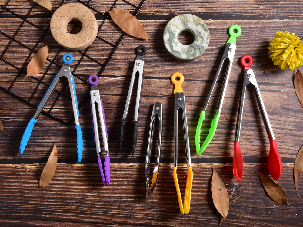 Silicone And Stainless Steel Food Tongs Selflock Food Tongs