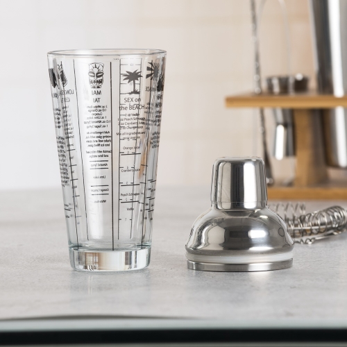 400ml Glass Cocktail Shaker Glass Shaker With Recipes