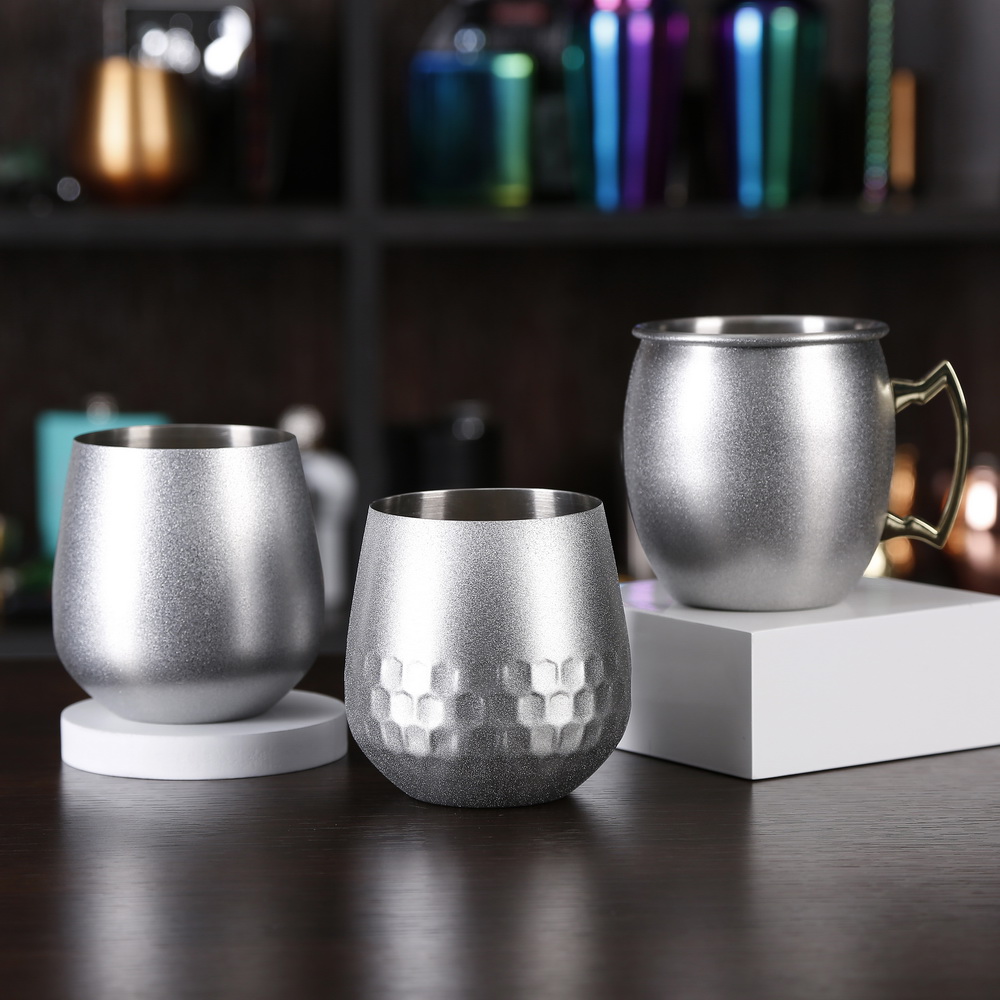 500ml Stainless Steel Glitter Sparkling Wine Glass Stemless