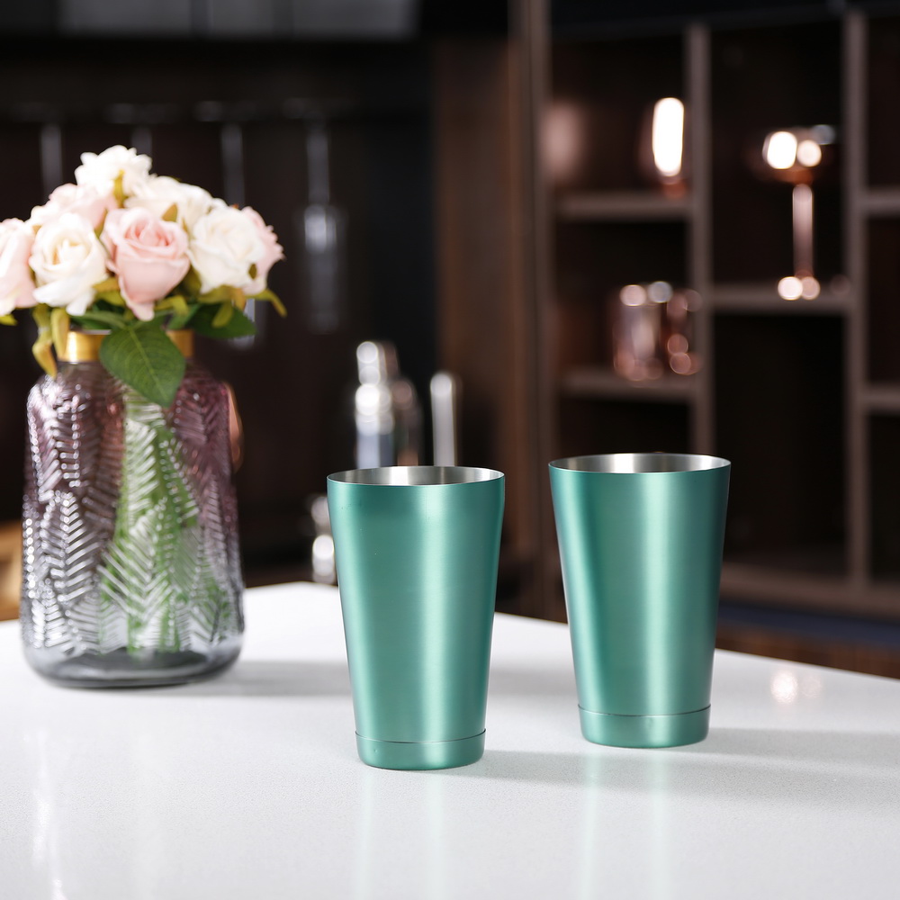 500/800ml Green Weighted Boston Shaker Green Painted Shaker