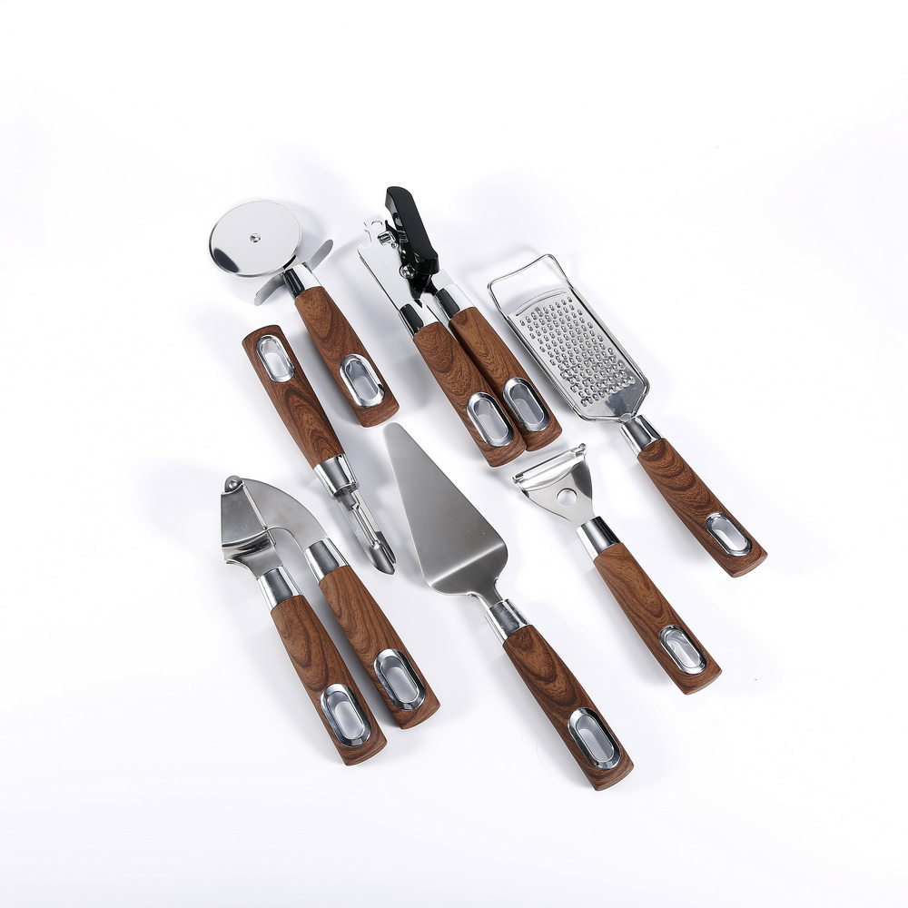 7pc Wooden Pattern Kitchen Tool Set Kitchen Accessories With Wooden