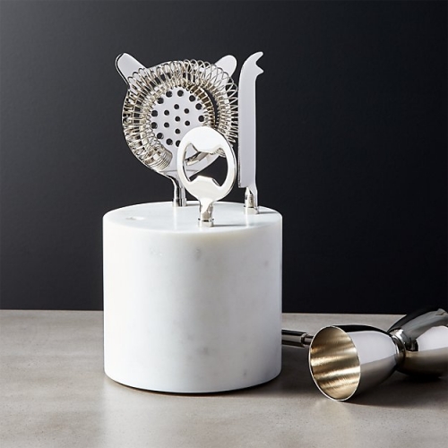 Marble Barware Set Marble Bottle Opener Corkscrew Cheese Knife Strainer